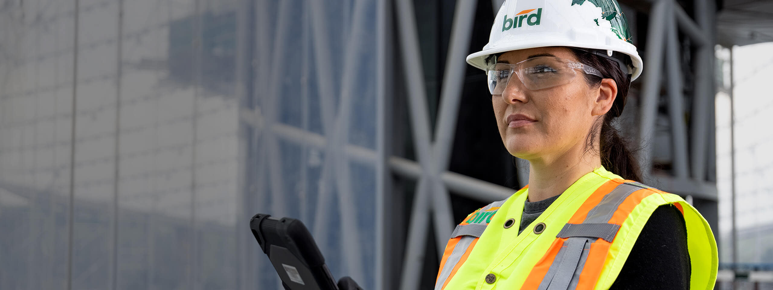 Head contractor looking at the construction site