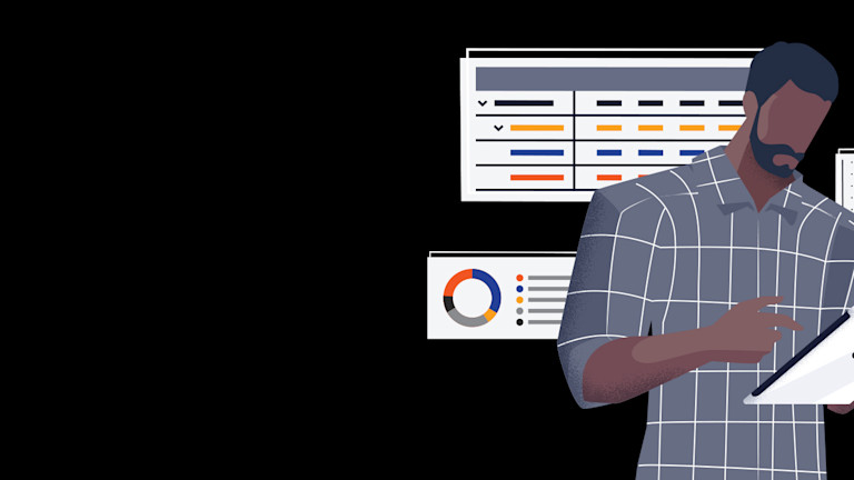 illustration of a man using a tablet