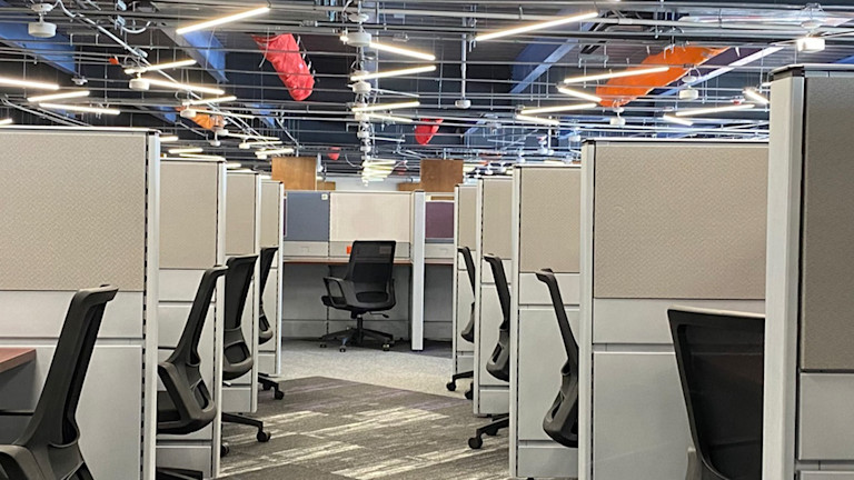 Desks in an office