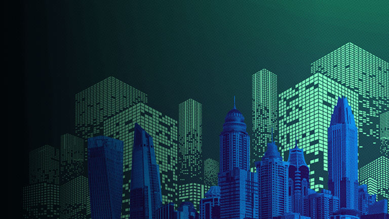 Graphic image of skyscrapers